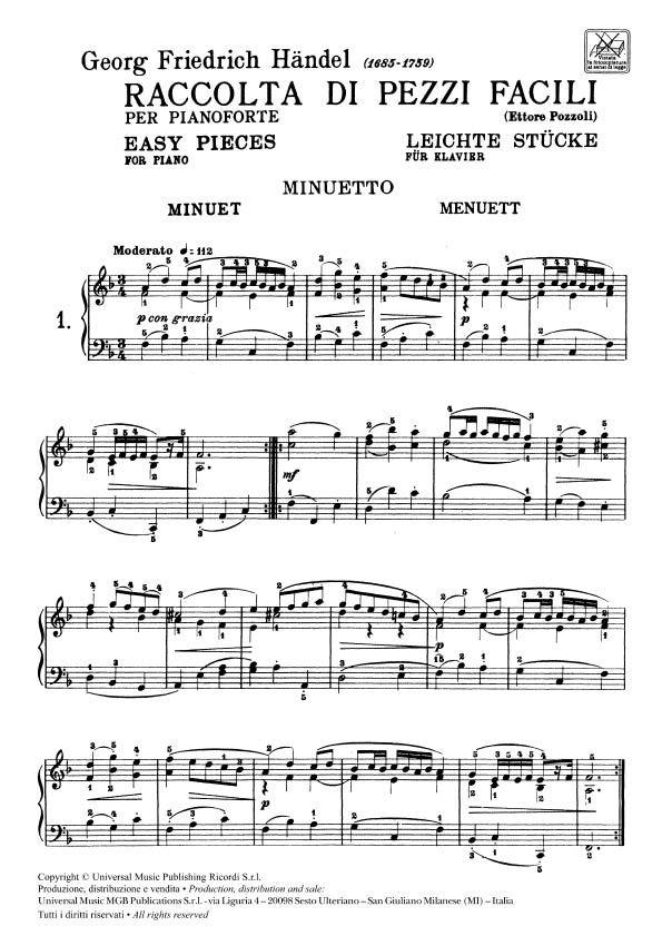 Il Mio Primo Haendel - Ed. E. Pozzoli - 12 Pezzi Facili Per Pianoforte - pro klavír